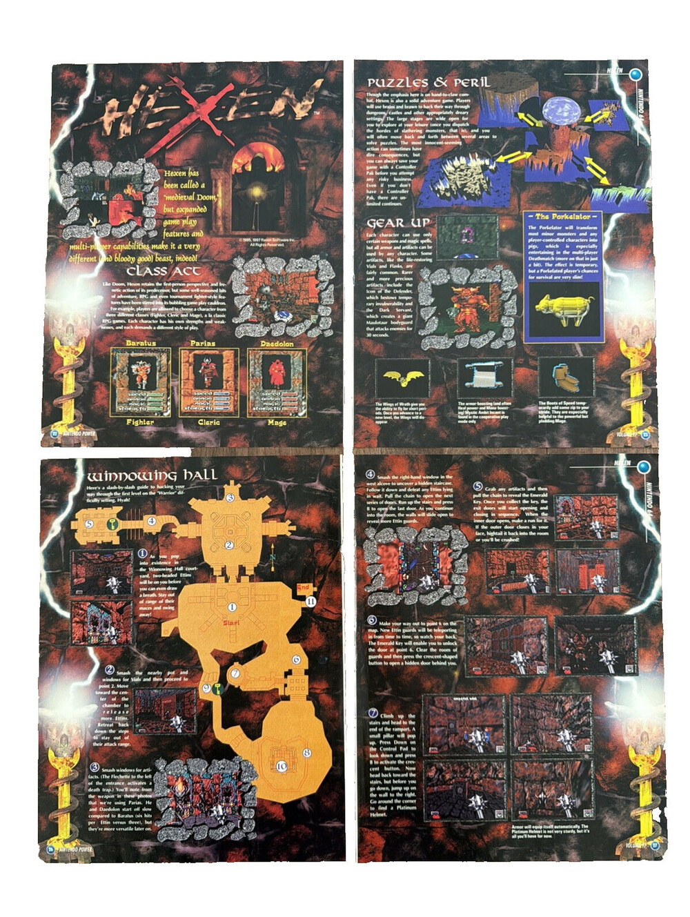 1997 Hexen Nintendo 64 Video Game Print Ad Promo Art Preview Vintage Retro